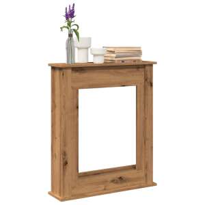 vidaXL finisaj stejar artizanal cadru șemineu din lemn prelucrat cu manta - Accesorii pentru șemineu și sobă