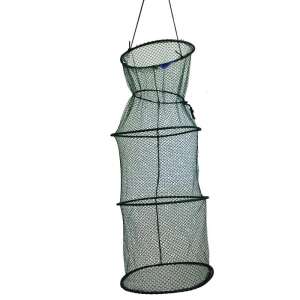 Eurostar 35x90cm 4 karikás haltartó, zöld háló 4 karikával, kötélen lóg, halak élve tartására - Halvédelem