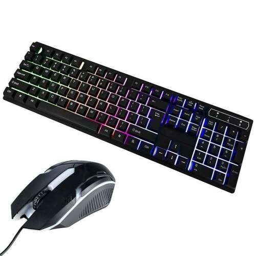 K800H LED vezetékes billentyűzet és egér szett, RGB háttérvilágítás, vízálló, 1200 DPI - Billentyűzet