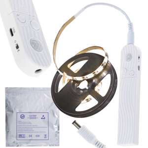 LED Mozgásérzékelő Szalag - 1m - Meleg Fehér