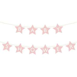 OEM Banner jel a babaköszöntő csillagokhoz fényes rózsaszín 290cm x 16.5cm