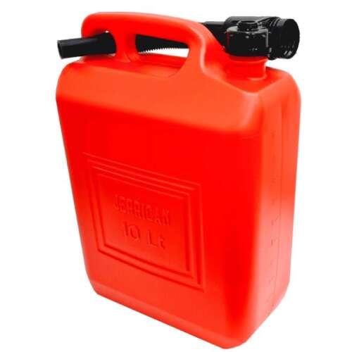 Piros 10 literes műanyag benzinkanna benzin és dízel üzemanyaghoz, E-Tank10