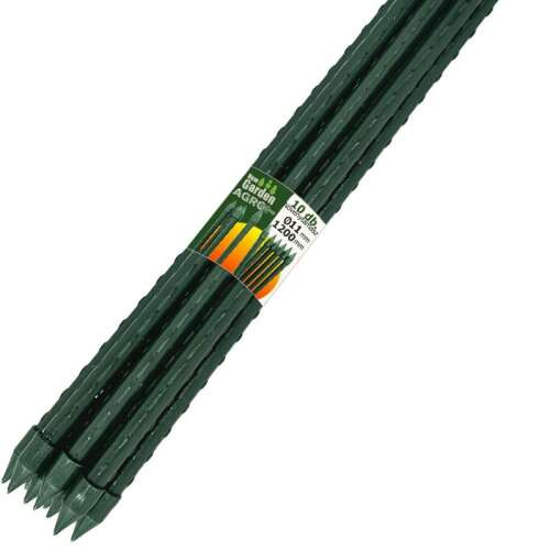 10 db NewGarden 1200 mm zöld műanyaggal bevont acél növény támasz