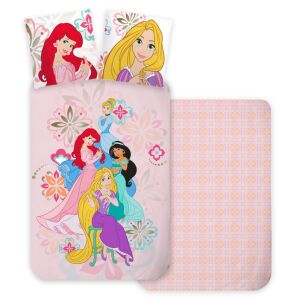 Disney Prinzessinnen Bettwäsche-Set mit Ariel, Rapunzel und Jasmin. Bettbezug 140x200 cm und Kissenbezug 70x90 cm. - Bettwäsche - Jugend und Erwachsene