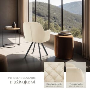 Lucia Swivel Velvet Armchair 138457211 - Dining chair