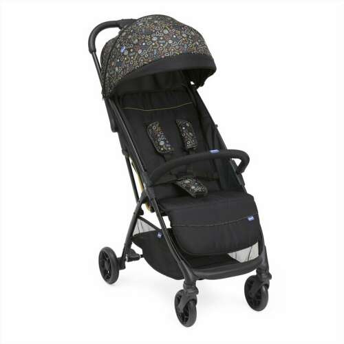 Chicco GLEE stroller, black frame with colorful floral canopy, 0-22 kg, 0-4 years