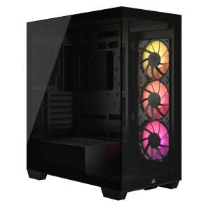 Corsair 3500X Midi Tower számítógép ház, fekete, ferde nézet - Corsair