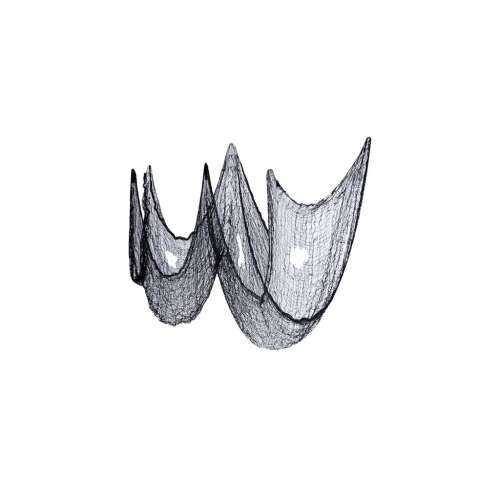 Duża czarna pajęczyna dekoracja na Halloween, 198 x 76 cm