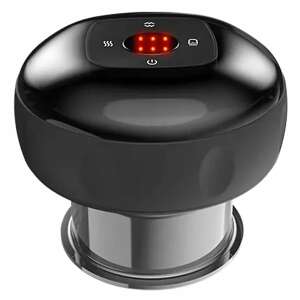 Fekete elektromos köpölyöző masszírozó LCD kijelzővel - Egészségmegőrző eszköz