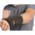 Man wearing black and orange wrist support brace for athletes, fitness, and sports, provides wrist and hand support, comfortable fit, breathable, flexible, ideal for tennis, basketball, volleyball, and more