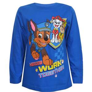 Tricou cu mânecă lungă Nickelodeon Paw Patrol pentru băieți, albastru cu personaje Chase, Marshall și Skye - Modă și îmbrăcăminte
