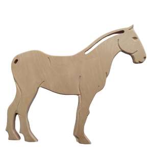 Festésre kész fa lovas figura, DIY kézműves készlet, Musztáng Diy lovasfigura - Figura