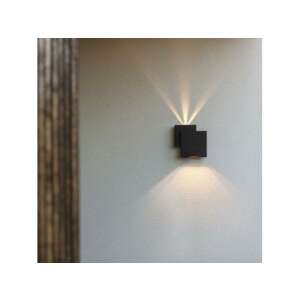 LED lámpatest , oldalfali , 2 irányú , 21 W , meleg fehér , matt fekete , kültéri , IP44 , LUTEC , RIALTO 107410589 - Lutec