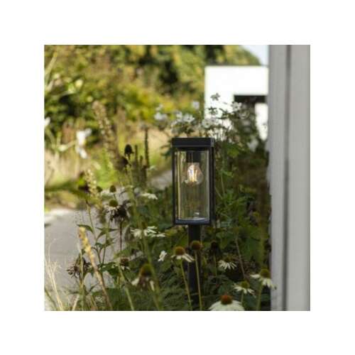 LED lámpatest , állólámpa , napelemes , E27 foglalat , matt fekete , kültéri , IP44 , LUTEC , FLAIR