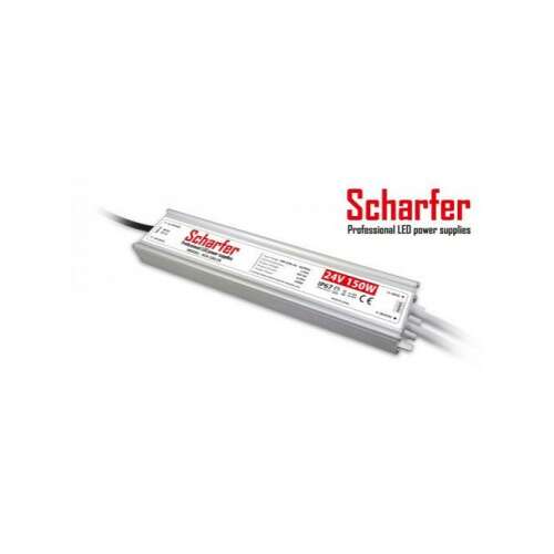 LED tápegység , 24 Volt , 150 Watt , 6.25A , kültéri , vízálló , IP67 , Scharfer , 7 év garancia