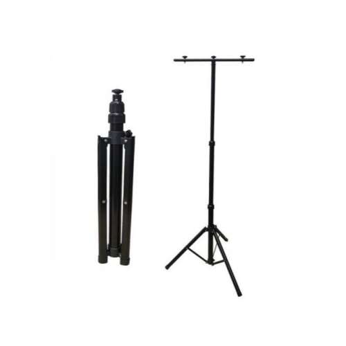 Három lábú állvány LED reflektorhoz, 2 fejes tripod, 157 cm, fekete