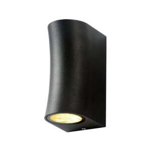 Corp de iluminat cu LED , 2 x GU10 , lateral , rotund , 2-way , negru , curbat , exterior , IP44 107413438 - Lămpi de perete pentru exterior
