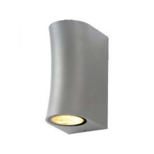 LED lámpatest , 2 x GU10 , oldalfali , kerek , 2 irányú , ezüst , ívelt , kültéri , IP44 107413440