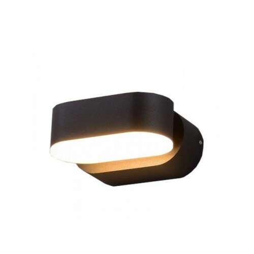 Lampa de perete LED Optonica, 6W, Alb Cald, Negru, IP44