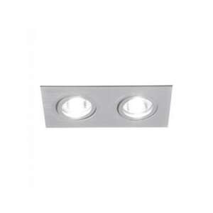 Einbaustrahler , schwenkbar , rechteckig , Doppelrahmen , 2 x GU10 , silber , Strühm 107413520 - Lămpi și iluminat