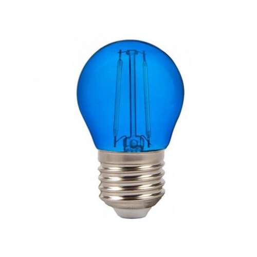 LED lámpa , égő , izzószálas hatás , filament , kisgömb , E27 foglalat , G45 , 2 Watt , kék 107414080