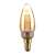 LED lámpa , égő , izzószálas hatás , filament , gyertya , E14 foglalat , 2 Watt , meleg fehér, 1800K , borostyán sárga 107414100
