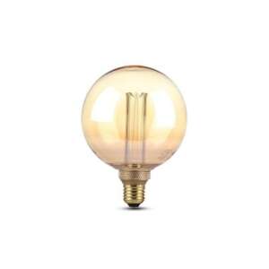 LED lámpa , égő , izzószálas hatás , filament , gömb , E27 foglalat , G125 , 4 Watt , meleg fehér , borostyán sárga 107414107 - V-TAC