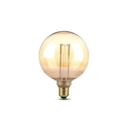 LED lámpa , égő , izzószálas hatás , filament , gömb , E27 foglalat , G125 , 4 Watt , meleg fehér , borostyán sárga 107414107