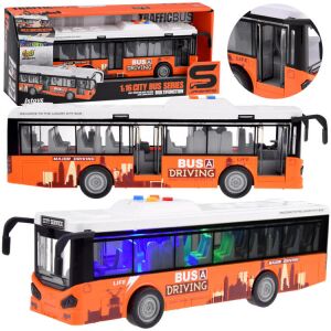 Jiansheng Toys orange city sightseeing bus with lights and sounds, 1:16 scale - Model, mock-up