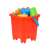 Vidám Homokozókészlet: Oranžové vedro v tvare hradu naplnené hračkami do piesku