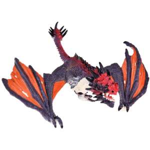 Szürke-narancssárga sárkány rugalmas szárnyakkal - 19 cm x 21 cm x 6 cm