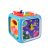 Interactive cube toy with clock and space theme