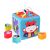 Interactive cube toy with piano and shape sorting