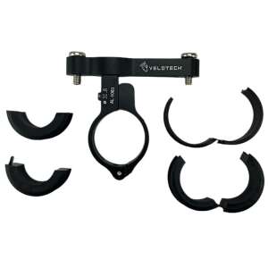 Velotech egyszerű kulacstartó adapter nyeregcsőre vagy kormányra, fekete alumínium, 35g - BikeTrade