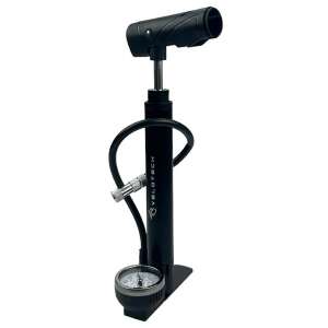 Velotech mini műhelypumpa nyomásmérővel, fekete, kerékpár gumikhoz - BikeTrade