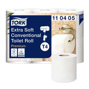 Tork Extra Soft kényelmi toalettpapír, prémium, 4 rétegű, fehér, 6 tekercs - Tork