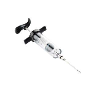 Barbecook BC-ACC-7215 Marinadespritze, 30ml, klare Kunststoffspritze mit schwarzem Griff und Edelstahlnadel - Gartengrill, Grillzubehör