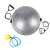 Gray balance ball with handles and pump, 200kg weight capacity, 57x25cm