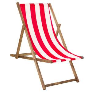 Összecsukható napágy impregnált bükkfából, 120kg, piros/ fehér