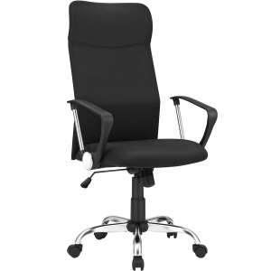 SONGMICS ergonomic office chair, black, swivel, padded, adjustable height, and foldable - Office Furniture