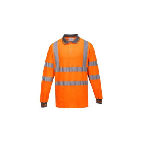 Portwest S271 Hi-Vis narancssárga hosszú ujjú pamut komfort póló