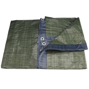 Extol 3x5m Waterproof Tarpaulin - Green and Blue Heavy Duty Protective Cover - Extol