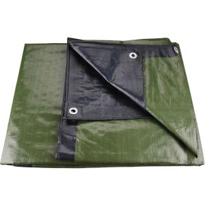 Extol 4x6m Waterproof Tarpaulin, PE 200gr/mp, Green and Blue Heavy Duty Cover - Extol