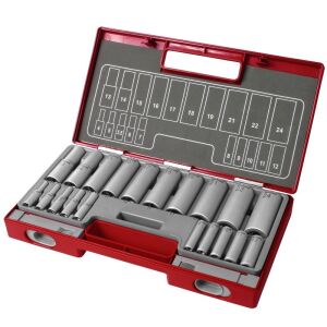 Fortum dugókulcs készlet 20 db 1/2"-1/4" hosszított