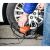 Extol Premium portable car compressor inflating a tire