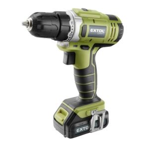 Extol 12V Cordless Drill/Screwdriver, Angled View - Extol