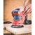 Using Extol Premium cordless orbital sander on wood surface