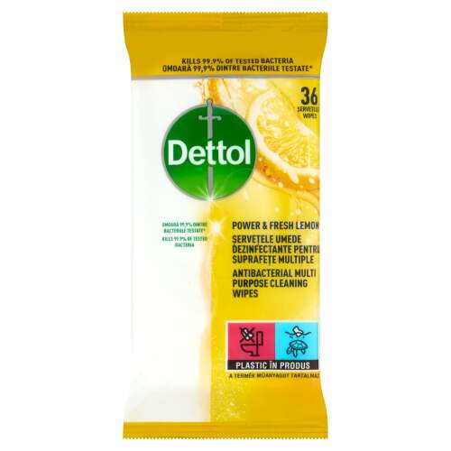 Dettol Power&Fresh univerzális felülettisztító Törlőkendő Citrom&Lime 36db