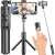 Izoxis selfie stick with tripod and remote control, black, 2 in 1, extendable, 360 degree rotation, bluetooth, 10-15m range