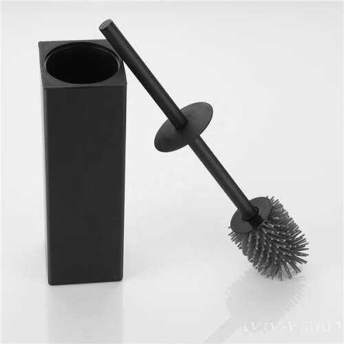 Viva NERO fekete szögletes WC kefe tartó